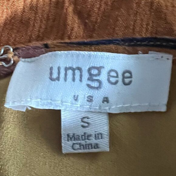 Umgee Gold Floral Bell Sleeve Dress Size S - Picture 8 of 9